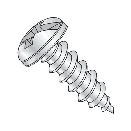 Sheet Metal Screw, #6 X 3/8 In, Zinc Plated Steel Pan Head Combination Drive, 20000 PK